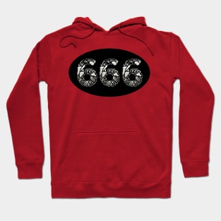 Dark 666 made of bones (Ideal for goths and Halloween) Hoodie